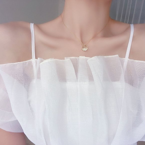 NEW 14K Gold Plated Diamond Mermaid Necklace a - Picture 3 of 11